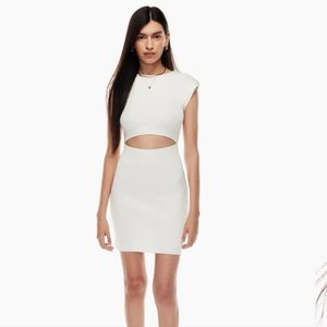 NWOT aritzia wilfred free cut-out knit mini dress espace S